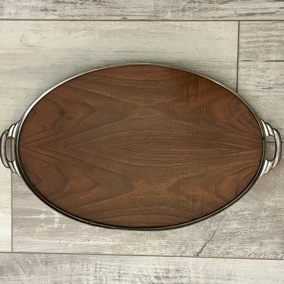 Vintage Royal Holland Teak
Wood Oval Tray Pewter Frame Rim 16.75" MCM
1950's - Picture 6 of 14